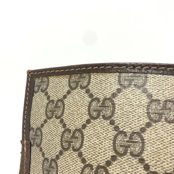 GUCCI Old Gucci Flat Clutch Bag with All-Over Pattern Clutch Bag Brown - Picture 8 of 16
